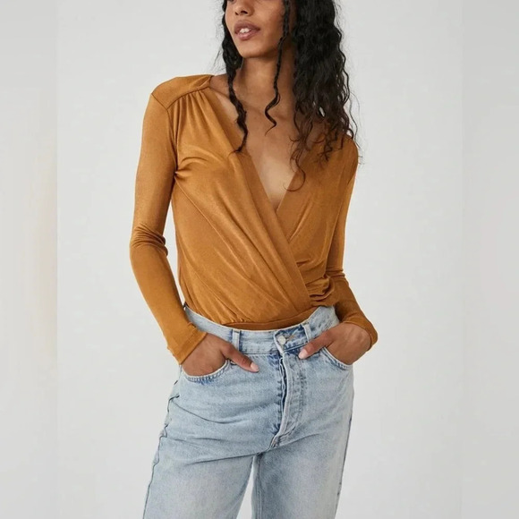 Free People Turnt Bodysuit - Size XS - Golden Nugget - NWT - Picture 11 of 11